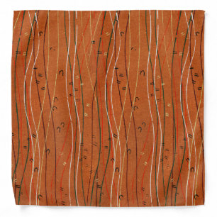 Wavy Red Stripes: Modern Japanese Abstract Art  Bandana