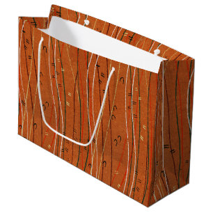 Wavy Red Stripes: Modern Japanese Abstract Art  Large Gift Bag