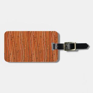 Wavy Red Stripes: Modern Japanese Abstract Art Luggage Tag