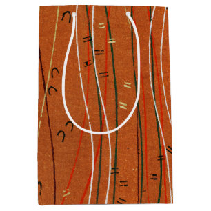 Wavy Red Stripes: Modern Japanese Abstract Art  Medium Gift Bag