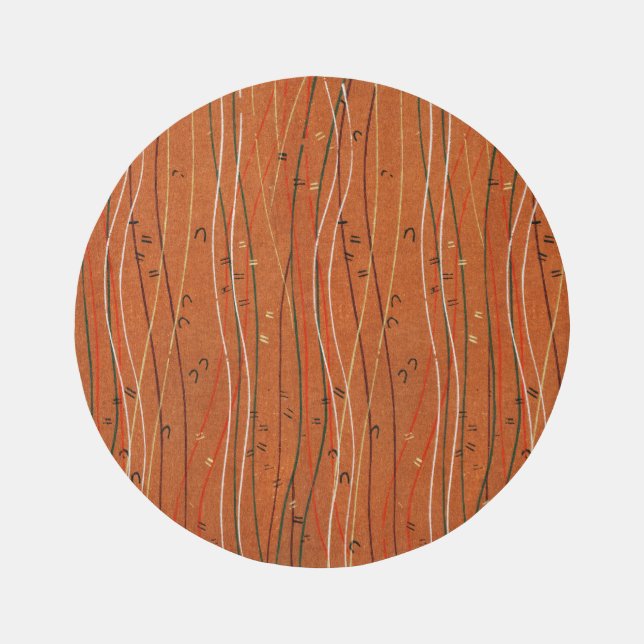 Wavy Red Stripes: Modern Japanese Abstract Art  Outdoor Rug (Front)