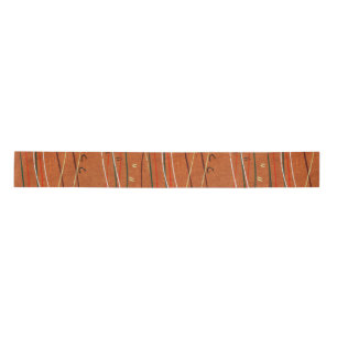 Wavy Red Stripes: Modern Japanese Abstract Art Satin Ribbon