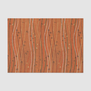 Wavy Red Stripes: Modern Japanese Abstract Art Tissue Paper