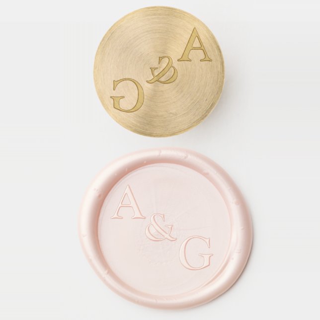 Wavy Retro Wedding Wax Seal Stamp (Stamped)