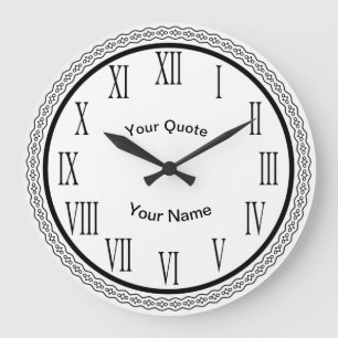 Wavy Ring Design with vertical Roman Numerals Large Clock