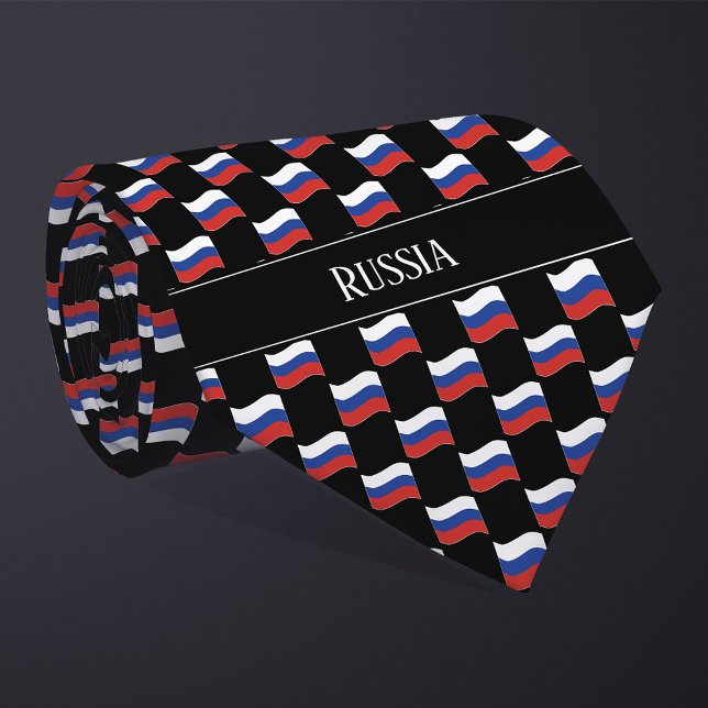 Wavy Russia Flag Pattern  Neck Tie (Creator Uploaded)