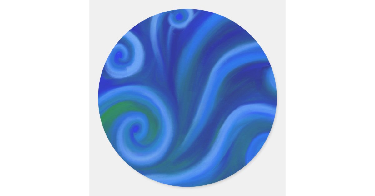 Wavy Sticker Wavy Sea Classic Round Sticker | Zazzle