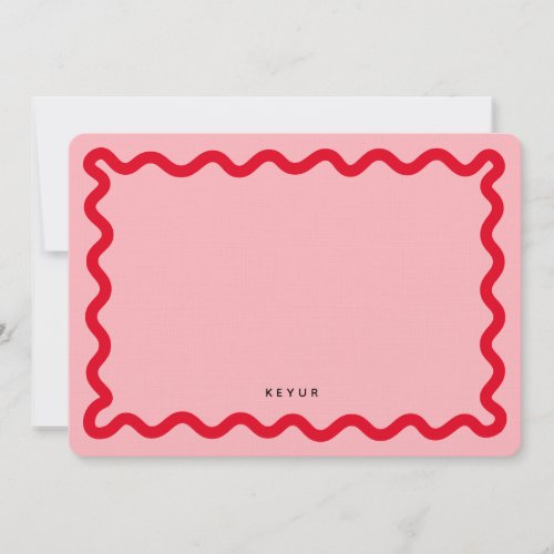 Wavy Simple Stationery Note Card