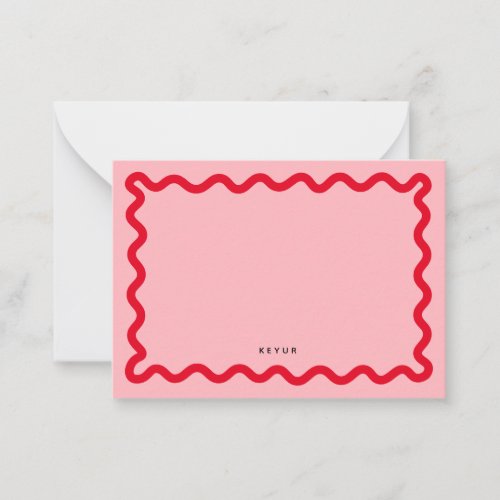 Wavy Simple Stationery Note Card 