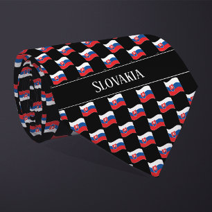 Wavy Slovakia Flag Pattern  Neck Tie