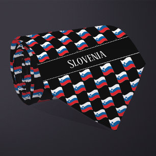 Wavy Slovenia Flag Pattern Neck Tie