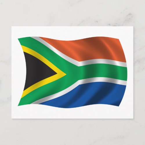 Wavy South Africa Flag Postcard