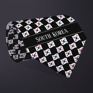 Wavy South Korea Flag Pattern  Neck Tie