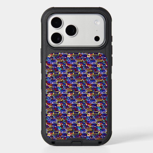Wavy Squares Pattern Phone Case (Back)