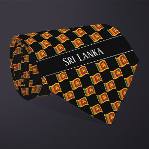 Wavy Sri Lanka Flag Pattern Neck Tie