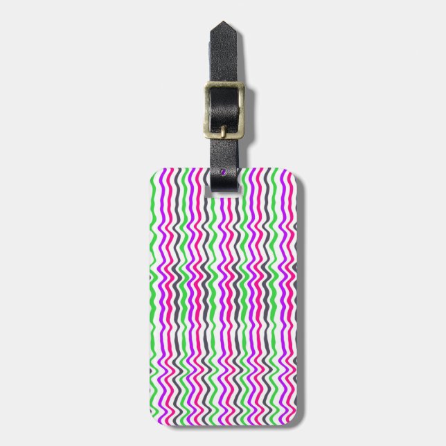 Wavy Stripe 2014 Luggage Tag (Front Vertical)