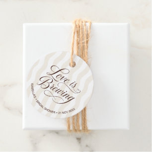 Wavy Stripe Love Is Brewing Bridal Shower Favor Tags
