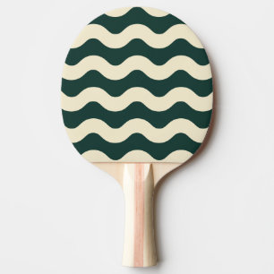 Wavy Stripe Sage Green Color Ping Pong Paddle