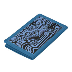 Wavy Striped Blue Trifold Wallet