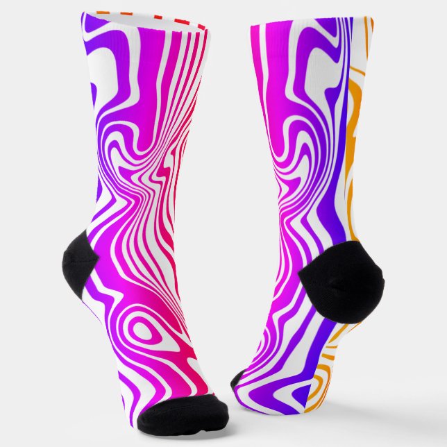 Wavy Striped Color Socks (Angled)