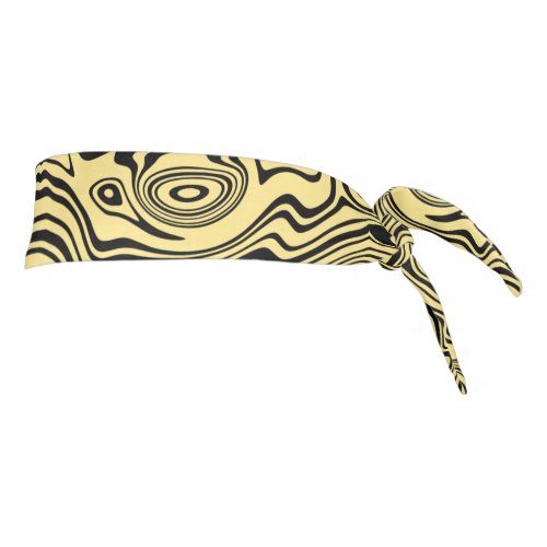 Wavy Stripes Black and Yellow Tie Headband
