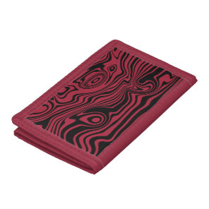 Wavy Stripes Black Red Wallet