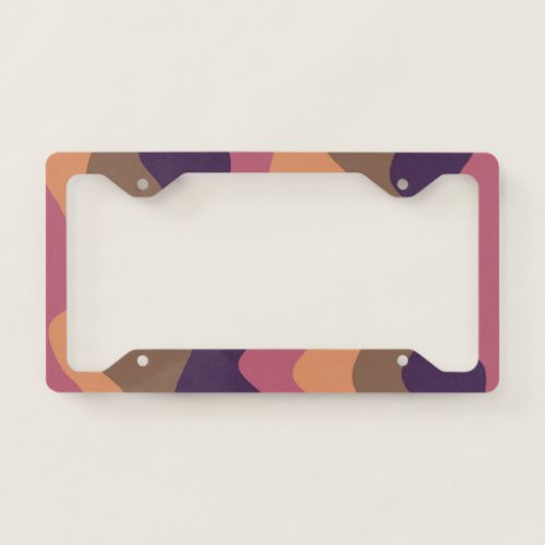 Wavy Stripes Boho Geometric Pattern Earthy Purple License Plate Frame