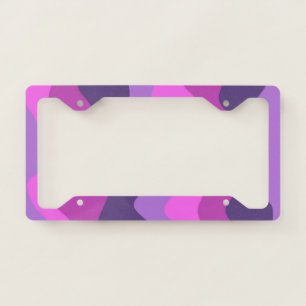 Wavy Stripes Boho Geometric Pattern Purple Bright License Plate Frame