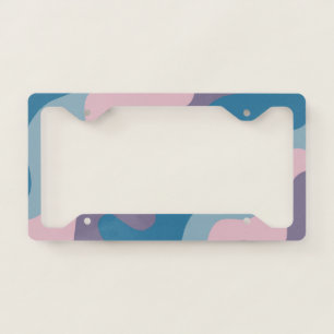 Wavy Stripes Boho Geometric Pattern Purple Pastel License Plate Frame
