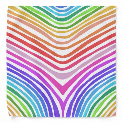 Wavy Stripes Colorful Lines Rainbow Bandana