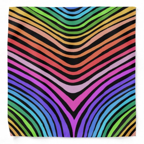 Wavy Stripes Colorful Lines Rainbow Bandana