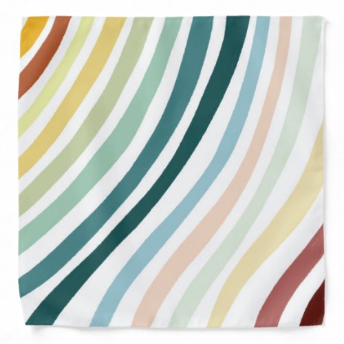 Wavy Stripes Colorful Lines Rainbow Bandana