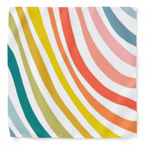 Wavy Stripes Colorful Lines Rainbow Bandana