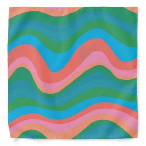Wavy Stripes Colorful Lines Rainbow Bandana