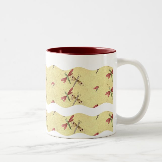 Wavy Stripes- Dragonfly Delight: Coffee Mug (Right)