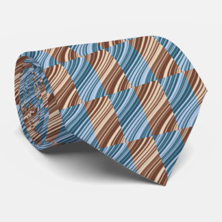 Wavy Stripes in Blue/Brown Neck Tie
