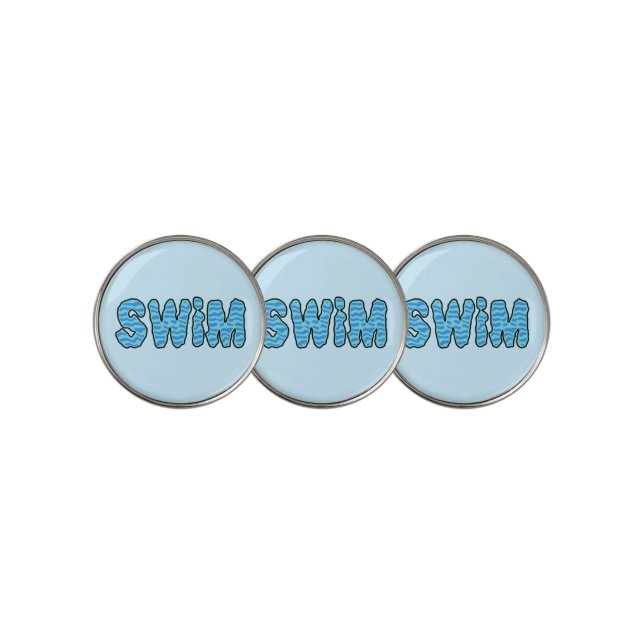 Wavy Swim T-Shirt Golf Ball Marker (3 Up)