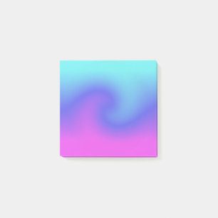 Wavy Swirl Pink Purple Blue Aqua Color Flow Post-it Notes