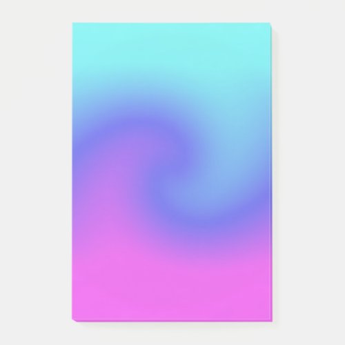 Wavy Swirl Pink Purple Blue Aqua Color Flow Post_it Notes