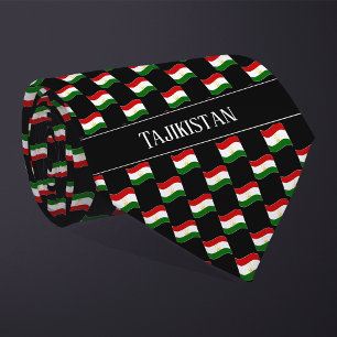 Wavy Tajikistan Flag Pattern  Neck Tie