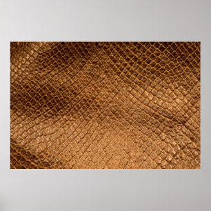 Wavy texture background bronze snake leatherleathe poster