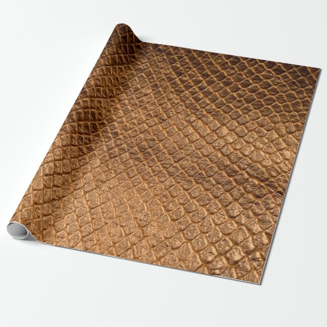 Wavy texture background bronze snake leatherleathe wrapping paper (Unrolled)