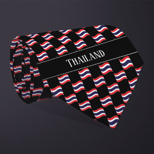Wavy Thailand Flag Pattern  Neck Tie