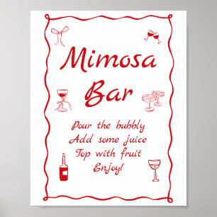Wavy That's Amore Bridal Shower Mimosa Bar Poster