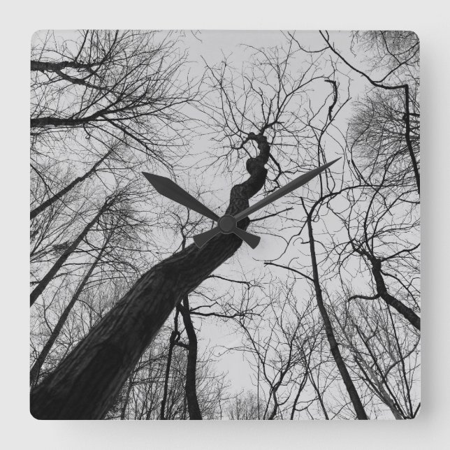 Wavy_Tree_Clock Square Wall Clock (Front)