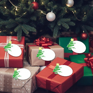 Wavy tree gift tags sticker