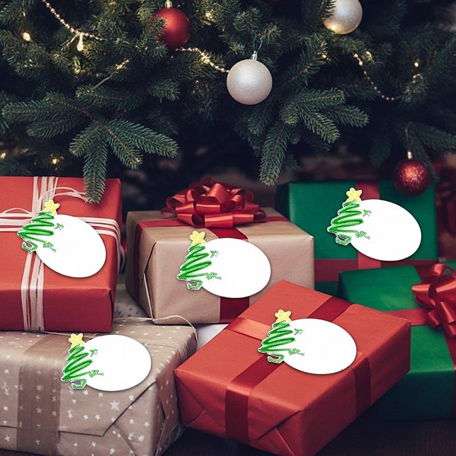 Wavy tree gift tags sticker (Creator Uploaded)