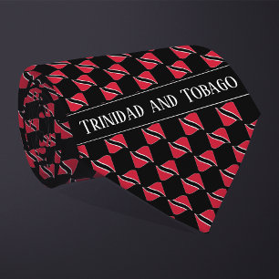 Wavy Trinidad and Tobago Flag Pattern Neck Tie