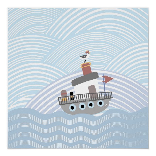 Wavy Tugboat Poster (Front)