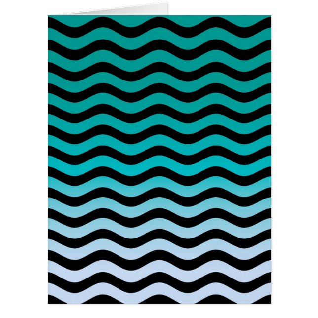 Wavy Turquoise Stripes Cards (Front)